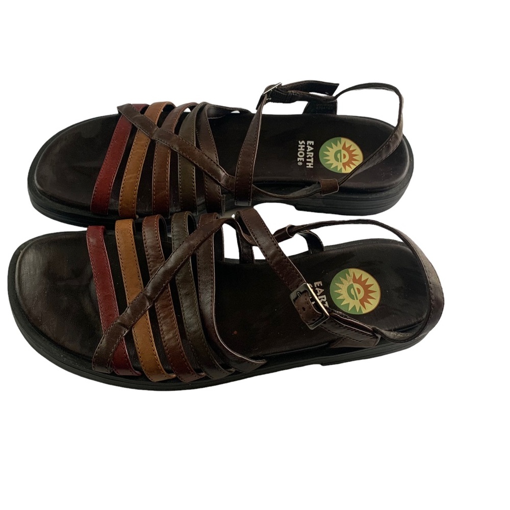 Earth Women’s Brown Multi-Strip Leather Sandal - Picture 4 of 6